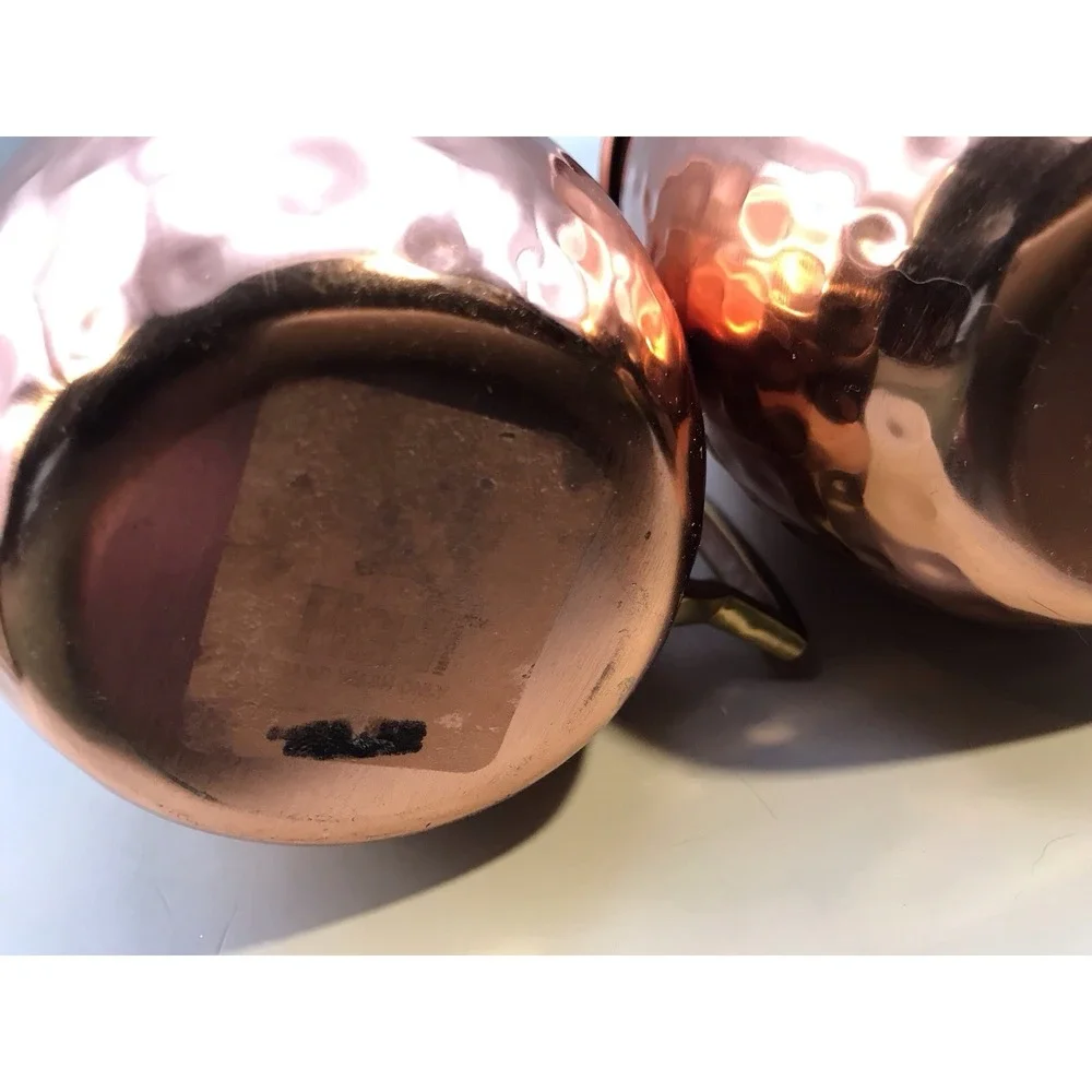 Pair of Pier 1 Moscow‎ Mule Mugs Hammered Copper Stainless steel